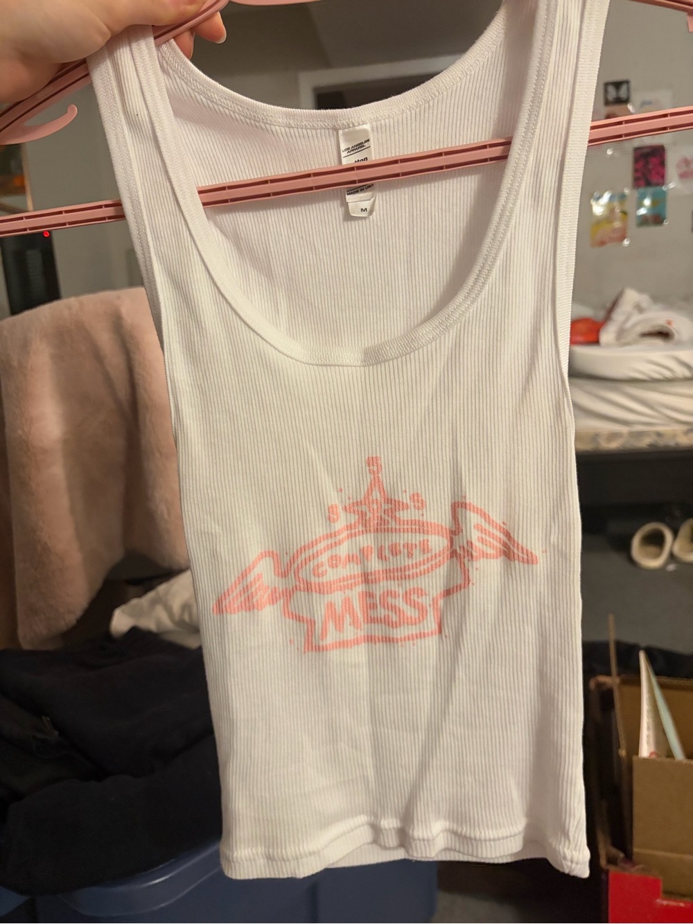 5SOS Complete Mess white ribbed tank